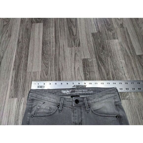 (3/$35) Mossimo Size 2 R Pockets Power Stretch Mid Rise Skinny Denim Grey Jeans - Picture 6 of 10